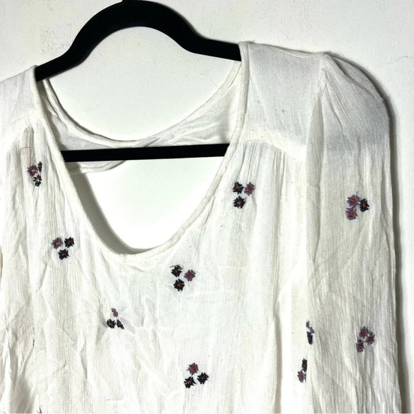 Free People Embroidered Oxford Swing Cut Out Mini Dress XS - Picture 4 of 7